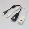 External USB Sound Card Channel 3D Audio Adapter Headset Replacement for PC Desktop Notebook