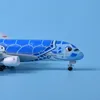 Aircraft Modle 20CM 1 400 Scale Airbus A380 ANA Turtle Airlines Airplanes Plane With Landing Gears Alloy Model Toy For Collections 230710