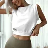 Regatas femininas elegantes cropped tops cor sólida regata esportiva folgada senhoras meninas adolescentes corrida de verão academia treino coletes atléticos