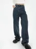Women's Jeans 2023 Dark Blue Womens High Waist Vintage Straight Baggy Denim Pants Streetwear American Style Fashion Wide Leg De