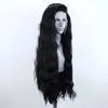 الباروكات الجبهة الاصطناعية للنساء للنساء الدانتيل الباروكة الطويل حفلة Wavyblack شعر شعر مستعار Cosplay البشر