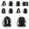 Hommes Vestes Printemps Automne Surdimensionné Lâche Veste De Baseball À Manches En Cuir Femmes Manteau Hommes Varsity Bomber Unisexe Couple Chic Rue Dhygk