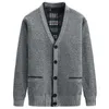 Męskie swetry 2023 kardigan męski jesienno-zimowy gruby V Neck sweter z dzianiny płaszcze przyczynowe ciepłe modne męskie duże rozmiary odzież 230711