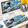 Mouse Pads Estilo de pulso Ocean Wave Sakura Mouse Pad Gaming Mat Home Office Mat Acessórios de mesa R230711