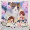 Tapeçaria Tapeçaria Anime Healing Girl Background Decoração de Quarto Pano Pendurado R230710
