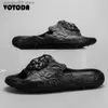 Slippers New Summer Gothic Men's Slippers Fashion Outdoor Casual Beach Sandals Women Platform Slides Lion Head Print EVA Cozy Punk Shoes T230711