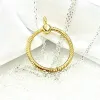 925 silver for pandora charms jewelry beads Bracelet O Love Heart Rose Golden Color CZ Pendant charm