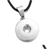 Pendentif Colliers Sier Plaqué 18Mm Snap Bouton Collier Pour Les Femmes Gingembre Snaps Boutons Bijoux Drop Delivery Pendentifs Dhfu5