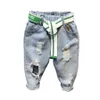 Jeans Children s Spring and Autumn Products Boby Boys Fashion Wild hole Kids Trousers without belt 2 7Year 230711