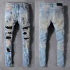 Designer Jeans Mens Jeans Högkvalitativ modeteknologi Jeans Luxury Designer Denim Pant Estruerad Ripped Black Blue Jean Slim Fit 636