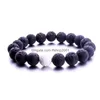 Charm Bracelets Simples 10mm Black Lava Stone Bead Bracelet Aromatherapy Essential Oil Difusor For Women Men Drop Delivery Jewelry Dhxof