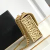 10a Top Quality Designer Bag Plant Material Chain Shoulder Bag 20.5cm Luxury Fashion Gold Chain Crossbody Bag Free Frakt CN007