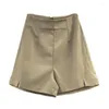 Women's Shorts Suit 2023 Summer Korean Version Versatile Temperament High Waist Thin A-line Split Slacks