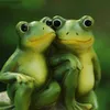 Réaliste Animal Figurine Jardin Décor Pelouse Accessoires Romantique Résine Amant Grenouille Décor Grenouilles Couple Statues L230620