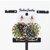 Orecchini pendenti !! Summer Shinny Metal African Pattern Flower Stud in legno può colori misti