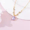 Hänge Halsband Island Princess Ro's Natural Zircon Crystal Rose Halsband Lyxigt romantiska smycken Present Cartoon Samma