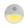Luci notturne LED Round Cabinet Light PIR Sensore di movimento Armadio On/Off automatico Batteria per scale da cucina