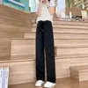 Fall Designer high-end women pants Fashion casual Wide leg Ice Silk High waist straight pants Luxury Asian size S-4XL