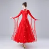 Stage Wear Style Woman Modern Dance Dress Performance National Standard Competition Waltz Costumes WY-231