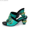 Geklede schoenen Blauwe Italiaanse damesbruiloftspomp versierd met strass-schuifregelaars geschikt voor Nigeriaanse vrouwen Z230712