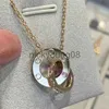 Pendant Necklaces Fashion necklace jewelry designer Lover mens gold necklace Womens Double Ring Double Row Diamond Round Cake Pendant Love necklaces couple gift de