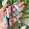 Hänge Halsband Irregar Quartz Pendum Natursten Halsband Ametister Amazonit Citriner Lapis Rosa Kristall Healing Drop Delivery Dhnw4