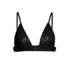 Canotte da donna Moda Donna Brillantini Reggiseno Top Senza maniche Con bretelline Scollo profondo A V Lustrini Reggiseno push up S M L