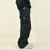 Męskie spodnie FEWQ amerykański stylowy pasek Cargo Y2k kombinezony plisowane męskie spodnie styl safari kieszeń 2023 wiosna fala 24B2208