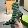 Moda yüksek topuklu kadın botlar streç örme boot elastik çorap patik sivri uçlu ayak parmağı 7.5cm topuklu deri dış taban kış botas ayakkabıları