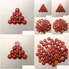 Stein Natürliche 6mm 8mm 10mm 12mm Runde Lose Perlen Rot Achat Gesicht Für Halskette Ring ohrringe Schmuck Zubehör Drop Lieferung Dh34U