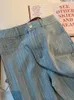 Spodnie damskie SuperAen Striped Diamond Proste dżinsy dla kobiet Lato 2023 Luźne szerokie nogawki z wysokim stanem