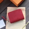 Kleine Brieftasche Designerin Frau Brieftaschen Kartenhalter Hochwertiges Leder -geprägter Münzbaus Frauen Pink Wallet Mode klassische braune Blumenhalte mit Originalschachtel