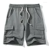 Men's Shorts Akkad Kuti Summer Army Green Cargo Cotton Loose Casual Sport Sweatshorts Streetwear Multi-Pockets Oversize