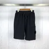 Hommes Shorts Pantalon Classique Solide Noir Côté Marqueur Poche Court Style Italien Lavé Outillage Stones Island 3 Zl597w4y