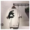 Camisetas para hombres Hombre Blanco Irregar Flecha Verano Dedo Suelto Casual Camiseta de manga corta para hombres y mujeres Letra impresa x Dha8l