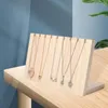 Sieradenzakjes L-vormige kettingstandaard Houten bungelende schuine vitrine Organizer Display voor ketting Sieraden Teller Verkoop Tafelblad