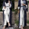 Beonlema Frauen Muslim Open Rode Schwarz Open Abaya Türkische Lange Spitze Tunika Kaftan Für Damen Musulam Kleidung Plus Größe kaftan1262v