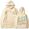Herren Hoodies 2023 Mode Love Like Jesus Hip-Hop Hoodie Print Sweatshirt für Männer und Frauen Oversize Fleece Big Size Street Style Pullover