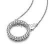 Pendant Necklaces new quality sterling silver necklace zd diamond round rose gold pendant pandora style crystal necklace women fashion jewelry x0711 x0711