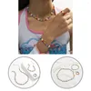 Halskette-Ohrringe-Set, exquisiter Schmuck, handgefertigte Blumen-Choker, Perlen-Armband, Ring für den Urlaub