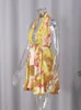 Robes décontractées basiques imprimé tie-dye sans manches dos nu licou Mini robe col en V profond taille haute robes courtes femmes plage vacances High Street Style 230710