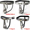 Chastity Devices Stainless Steel Male Chastity Belt Adjustable T-back Waist Pants Double Wire Belt with Anal Plugs Bondage Sex Toys for Men 230710