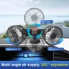 Electric Fans USB Vehicle Mounted Fan Dual Head Auto Ventilation Fan Degree Rotation Fans Adjustable Air Cooler Speed Car Cooling Fan