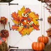 Decorative Flowers Thanksgiving Candlestick Ornament Pumpkin Autumn Summer Door Wreaths Wreathes For Doors Christmas