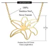 Pendentif Colliers Plumeria Rubra En Acier Inoxydable Collier Bijoux Accessoires Saint Valentin Cadeaux De Fête Pour Les Femmes En Gros Cadeau