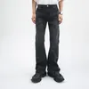 Jeans da uomo Four Seasons Uomo Coreano Cuciture a onde Casual Drappeggio Pantaloni dritti a vita media Street High Y2k