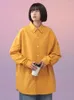 T-shirty damskie bluzki z długim rękawem damskie Casual ponadgabarytowe koreańskie stylowe topy skręcić w dół kołnierz podstawowe t-shirty JK styl preppy Blusas