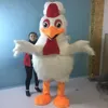 El yapımı büyük beyaz tavuk uzun saçlı maskot kostümü yetişkin maskot kostüm268y