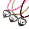 Pendant Necklaces Fashion Vintage Charming Deer Necklace Heart Cutout Pednant For Women Lots Colors Rope Short Choker Costume Jewelry