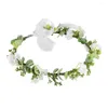 Fiori decorativi Ghirlanda per capelli da sposa Corona di foglie verdi Accessori per fiori da sposa Decorazioni in rete di eucalipto boemo